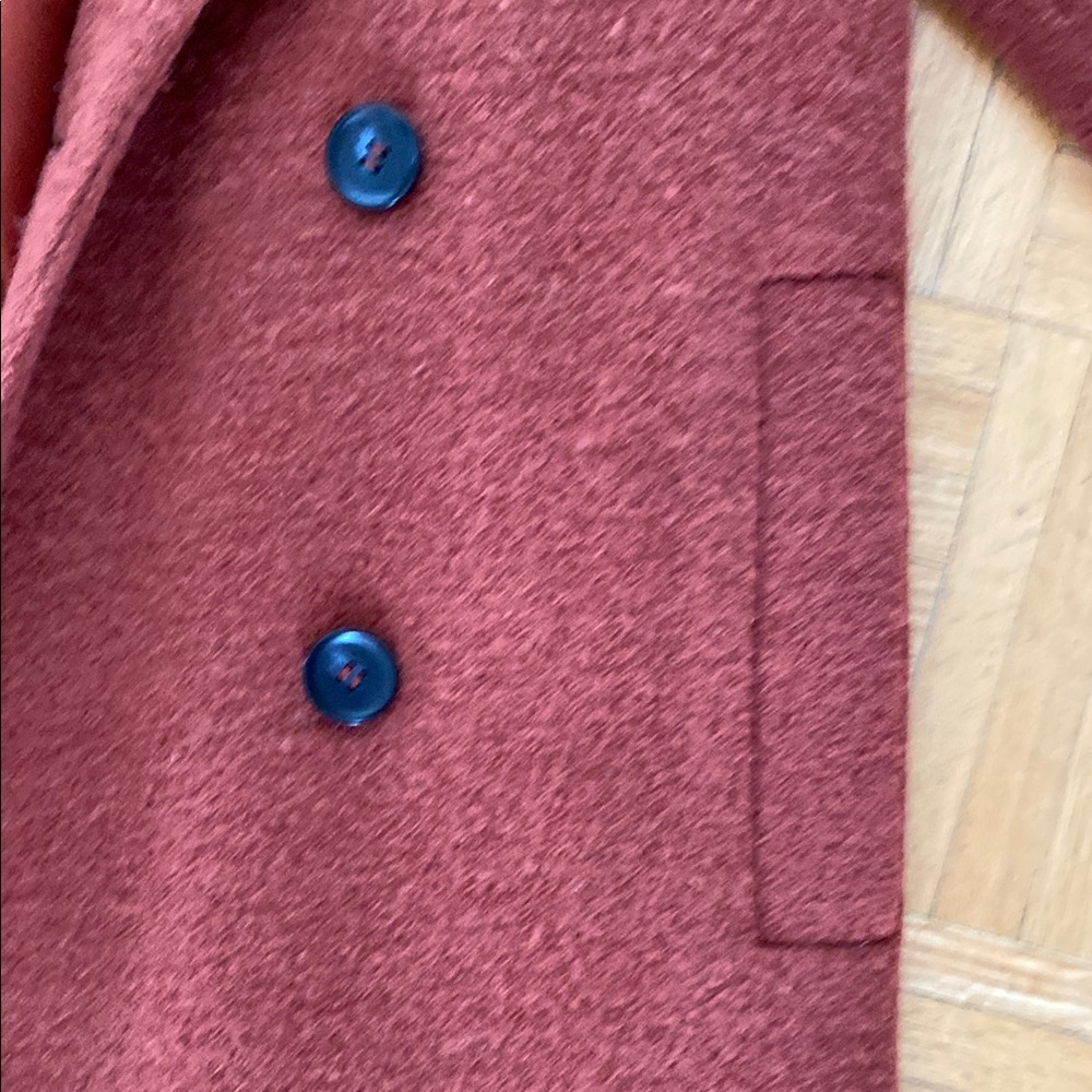 Monki Rust Double-Breasted Coat - Picture 6 of 10